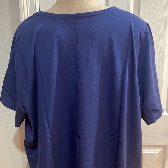 Denim D & Co. top short sleeve pullover jersey navy blue women’s size 3X new - Picture 7 of 11